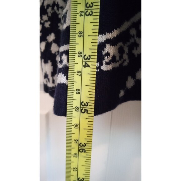 Romeo + Juliet blue and white‎ abstract print knit midi sweater dress - Picture 6 of 7